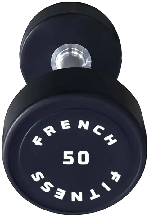 French Fitness Urethane Round Pro Style Dumbbell 50 lbs - Single (New)