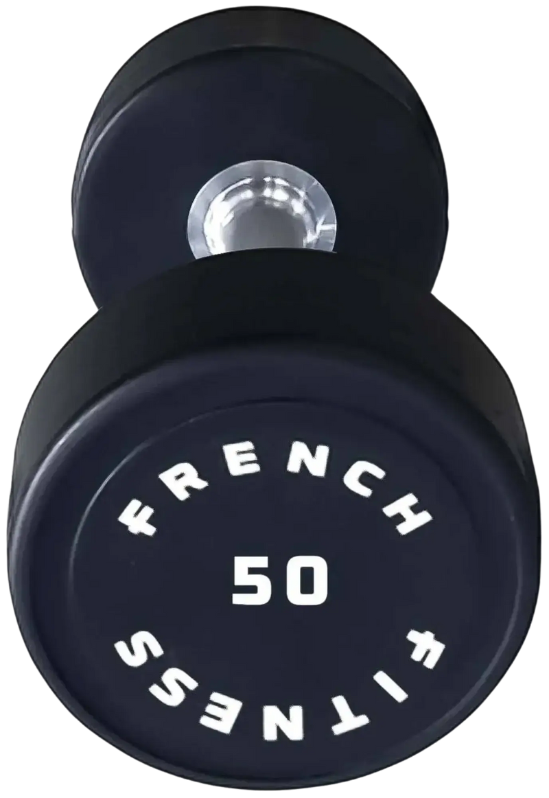 French Fitness Urethane Round Pro Style Dumbbell 50 lbs - Single (New)