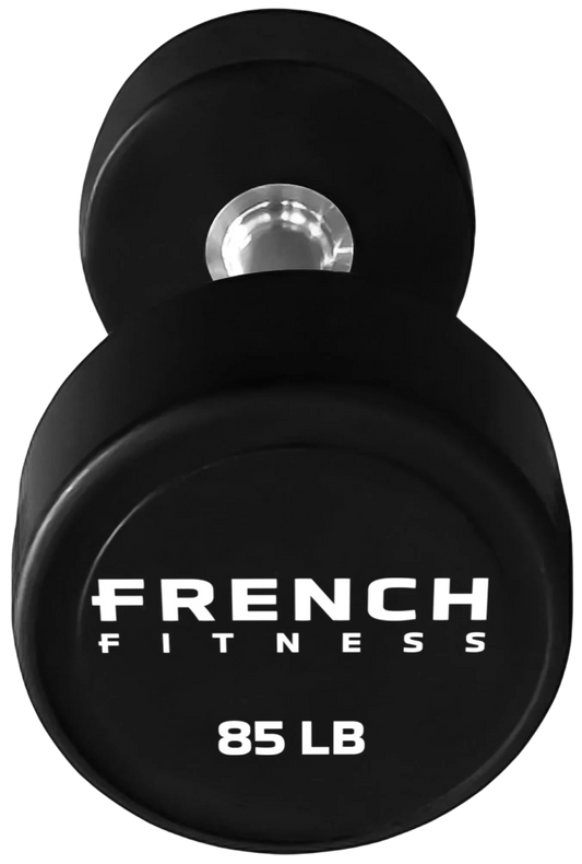 French Fitness Urethane Round Pro Style Dumbbell V2 85 lbs - Single (New)