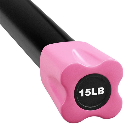 French Fitness Weighted Body Fitness Bar 15 lbs - Pink (New)