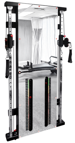 French Fitness Wall Mounted Mirror Functional Trainer Image