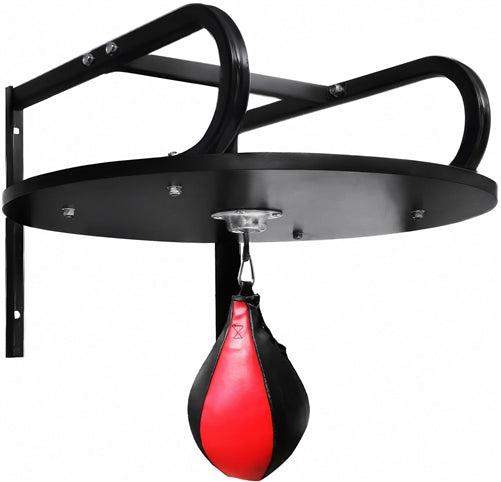 French Fitness Wall Mounted Speed Bag Platform w/Boxing Bag Image