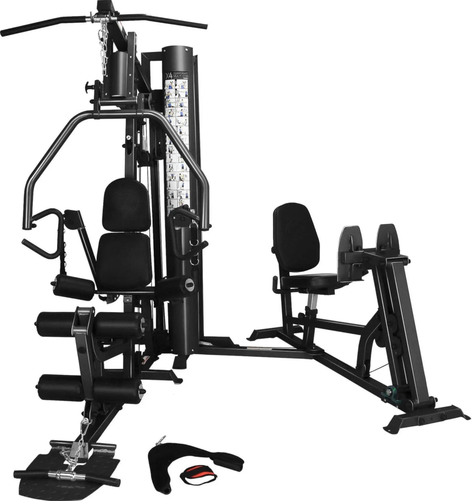 French Fitness X4 Functional Gym System w/Leg Press - Black (New)