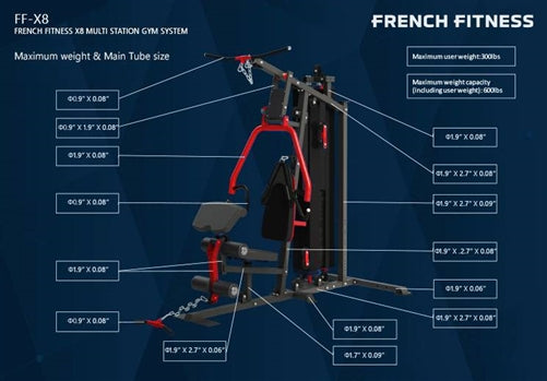 French Fitness X8 Multi Station Gym System (New)