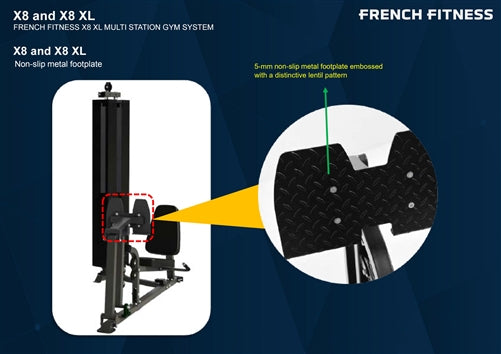 French Fitness X8-LP Leg Press - Black Attachment (New)