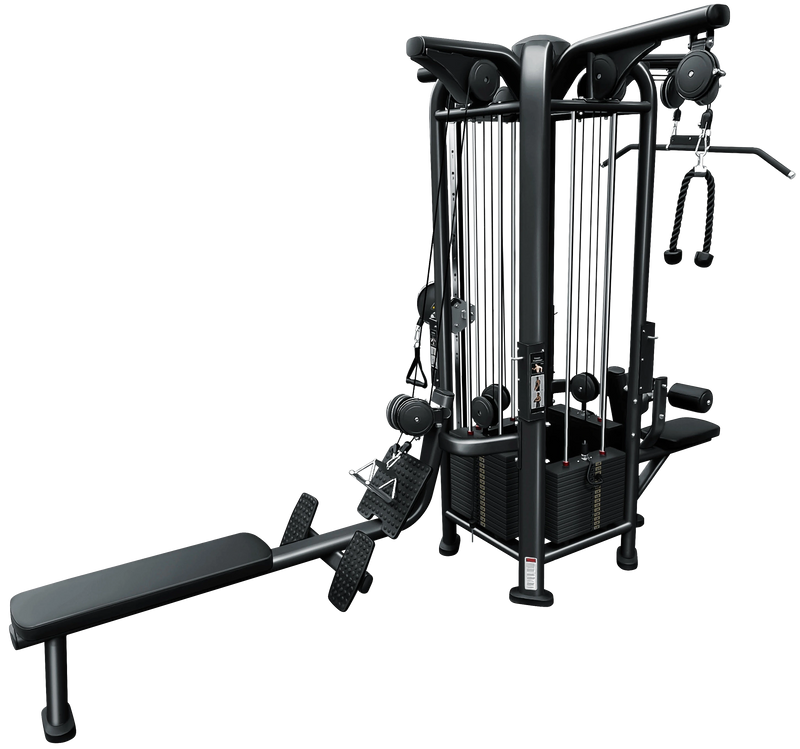 French Fitness FFB Black 4 Stack Multi Jungle Gym (New)