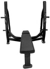 French Fitness FFB Black Olympic Flat Bench w/Weight Horns (New)