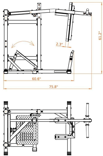 French Fitness FFB Black Pendulum Squat Leg Press Machine (New)