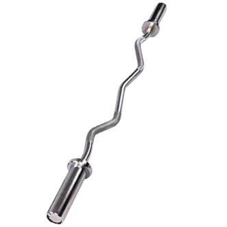 French Fitness Chrome 47" Olympic EZ Curl Bar (New)