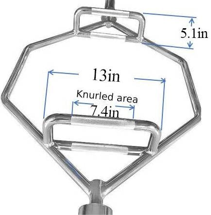 French Fitness Chrome 56" Olympic Shrug Trap Hex Bar (New)