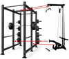 French Fitness R30-RE Commercial Power Rack w/Lat Pulldown / Low Row (New)