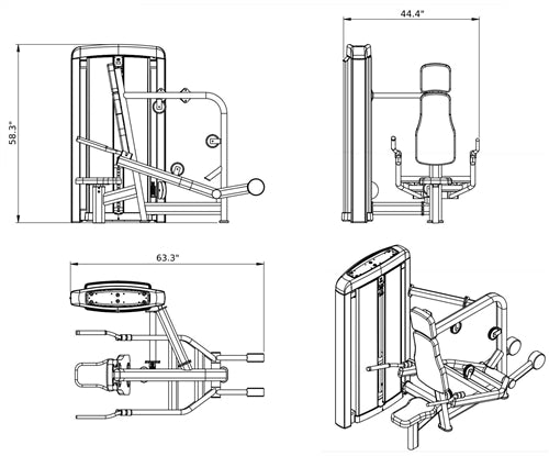 French Fitness Newport Selectorized Triceps Press (New)