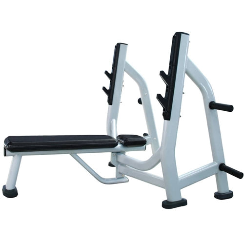 French Fitness FFS Silver Olympic Flat Bench w/Weight Horns (New)