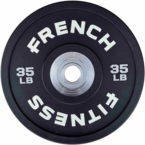 French Fitness Competition Urethane Bumper Plate Set 340 lb Black (New)