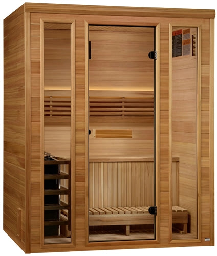 Golden Designs GDI-7030-01 Andermatt Edition 3 Person Traditional Steam Sauna - Pacific Premium Clear Cedar | Image