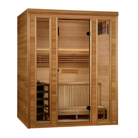 Golden Designs GDI-7030-01 Andermatt Edition 3 Person Traditional Steam Sauna - Pacific Premium Clear Cedar (New)