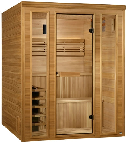 Golden Designs GDI-7060-01 Engelberg Edition 6 Person Traditional Steam Sauna - Pacific Premium Clear Cedar | Image