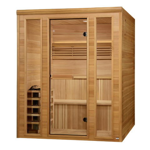 Golden Designs GDI-7060-01 Engelberg Edition 6 Person Traditional Steam Sauna - Pacific Premium Clear Cedar (New)
