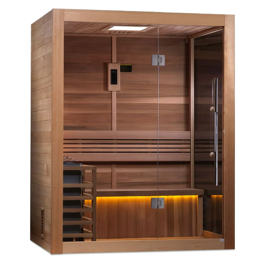 Golden Designs GDI-7202-01 "Hanko Edition" 2-3 Person Indoor Traditional Steam Sauna - Canadian Red Cedar (New)