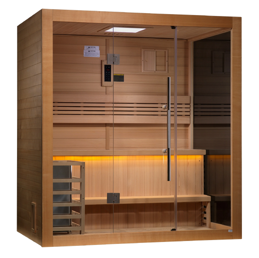 Golden Designs GDI-7203-01 "Forssa Edition" 3-4 Person Indoor Traditional Steam Sauna - Canadian Red Cedar (New)