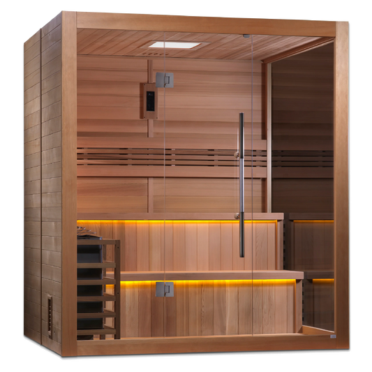 Golden Designs GDI-7206-01 "Kuusamo Edition" 6 Person Indoor Traditional Steam Sauna - Canadian Red Cedar (New)