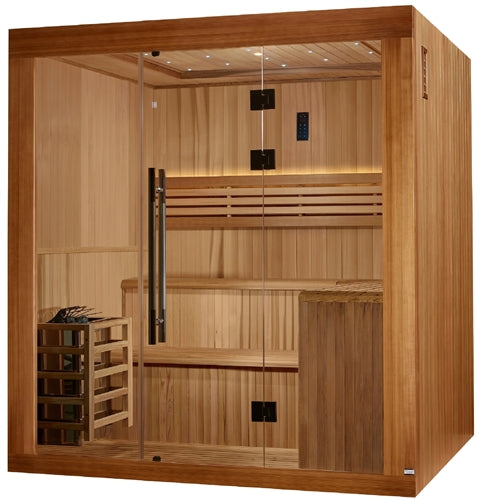 GoldenDesigns GDI-7689-02 Osla Edition 6 Person Traditional Sauna - Canadian Red Cedar Interior and Pacific Premium Clear Cedar Exterior (New)