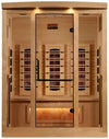 GoldenDesigns GDI-8030-03 3-Person Full Spectrum PureTech Near Zero EMF FAR Infrared Sauna with Himalayan Salt Bar (New)