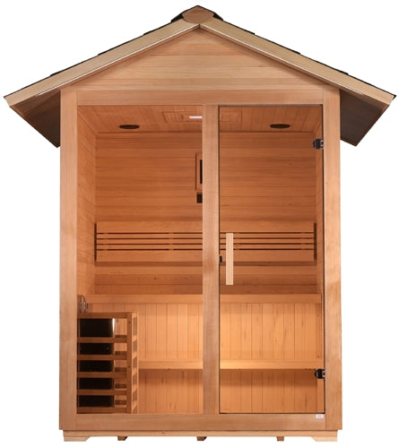 Golden Designs GDI-8103-01 Arlberg 3 Person Traditional Outdoor Sauna - Canadian Hemlock (New)