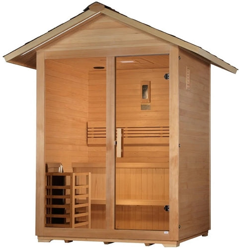 Golden Designs GDI-8103-01 Arlberg 3 Person Traditional Outdoor Sauna - Canadian Hemlock (New)