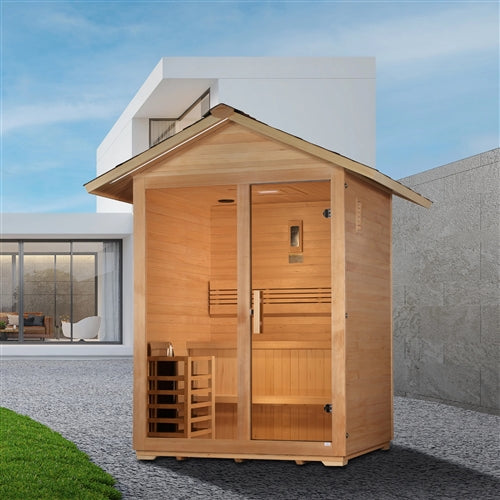 Golden Designs GDI-8103-01 Arlberg 3 Person Traditional Outdoor Sauna - Canadian Hemlock (New)