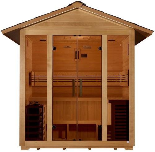 Golden Designs GDI-8105-01 Vorarlberg 5 Person Traditional Outdoor Sauna - Canadian Hemlock (New)