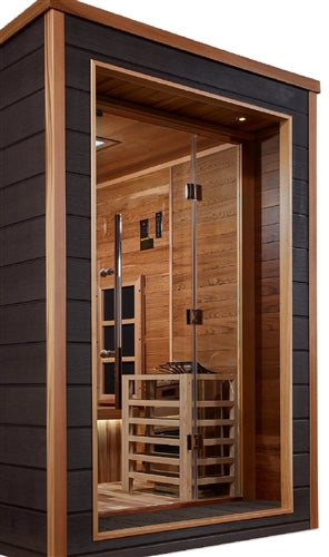 Golden Designs GDI-8226-01 Karlstad 6 Person Outdoor-Indoor PureTech Hybrid Full Spectrum Sauna - Canadian Red Cedar Interior (New)