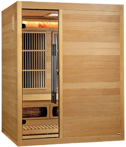 Golden Designs GDI-8330-01 Soria Near Zero EMF Full Spectrum and Harvia Traditional Stove Hybrid Sauna | Image