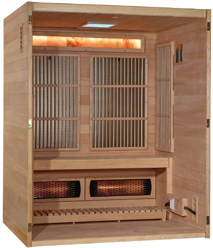 Golden Designs GDI-8330-01 Soria Near Zero EMF Full Spectrum and Harvia Traditional Stove Hybrid Sauna (New)