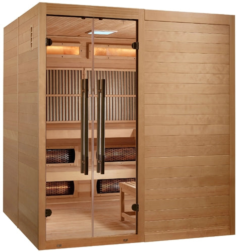 Golden Designs GDI-8360-01 Toledo Near Zero EMF Full Spectrum and Harvia Traditional Stove Hybrid Sauna | Image