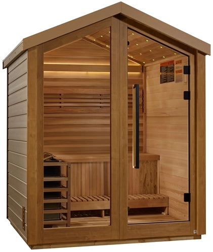 Golden Designs GDI-8503-01 Savonlinna 3 Person Outdoor Traditional Sauna - Canadian Red Cedar Interior | Image