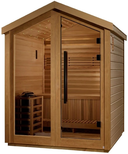 Golden Designs GDI-8503-01 Savonlinna 3 Person Outdoor Traditional Sauna - Canadian Red Cedar Interior (New)