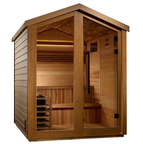 Golden Designs GDI-8506-01 Kaarina 6 Person Outdoor Traditional Sauna - Canadian Red Cedar Interior | Image