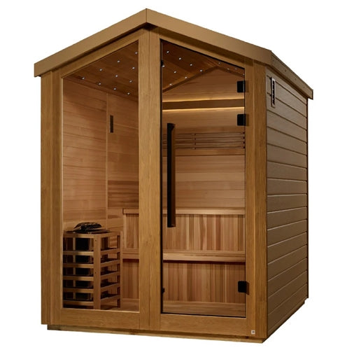 Golden Designs GDI-8506-01 Kaarina 6 Person Outdoor Traditional Sauna - Canadian Red Cedar Interior (New)