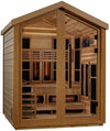 Golden Designs GDI-8523-01 Loviisa 3 Person Hybrid (PureTech Full Spectrum IR or Traditional Stove) Outdoor Sauna - Canadian Red Cedar Interior | Image