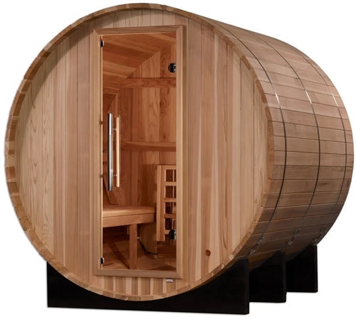 Golden Designs GDI-B004-01 Arosa 4 Person Barrel Traditional Sauna - Pacific Cedar (New)