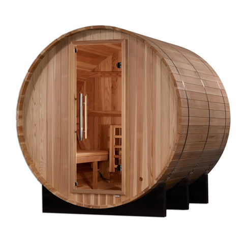 Golden Designs GDI-B004-01 Arosa 4 Person Barrel Traditional Sauna - Pacific Cedar (New)