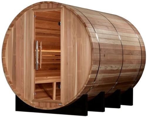 Golden Designs GDI-B006-01 Klosters 6 Person Barrel Traditional Sauna - Pacific Cedar (New)