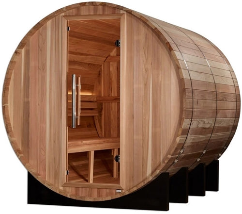 Golden Designs GDI-B006-01 Klosters 6 Person Barrel Traditional Sauna - Pacific Cedar (New)