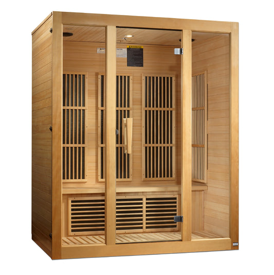 GoldenDesigns MX-J306-01 Canadian Hemlock Maxxus "Bellevue" 3 Person Low EMF FAR Infrared Sauna (New)