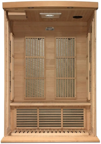 GoldenDesigns MX-K206-01-ZF Hemlock Maxxus 2 Person Near Zero EMF FAR Infrared Sauna (New)