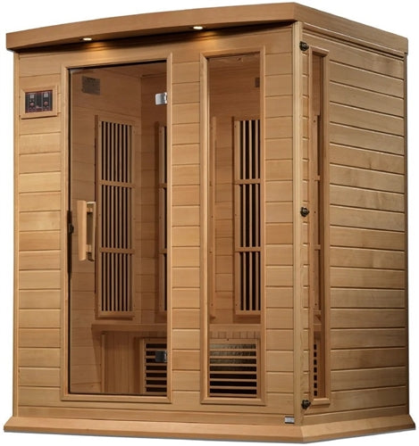 GoldenDesigns MX-K306-01-ZF Hemlock Maxxus 3 Person Near Zero EMF FAR Infrared Sauna (New)