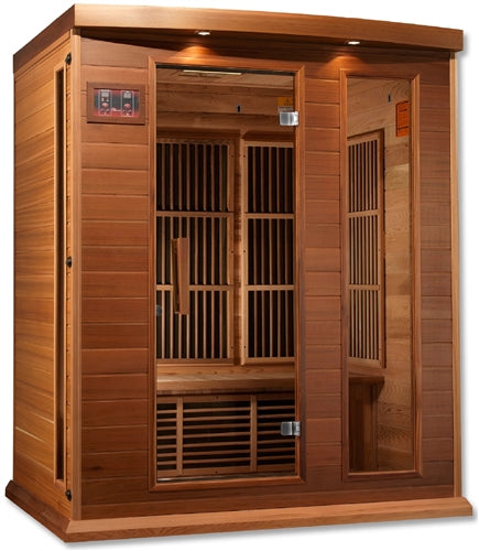 GoldenDesigns MX-K306-01-ZF CED Canadian Red Cedar Maxxus 3 Person Near Zero EMF FAR Infrared Sauna | Image