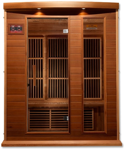 GoldenDesigns MX-K306-01-ZF CED Canadian Red Cedar Maxxus 3 Person Near Zero EMF FAR Infrared Sauna (New)