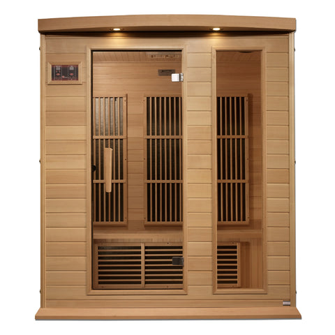 GoldenDesigns MX-K306-01-ZF Hemlock Maxxus 3 Person Near Zero EMF FAR Infrared Sauna (New)